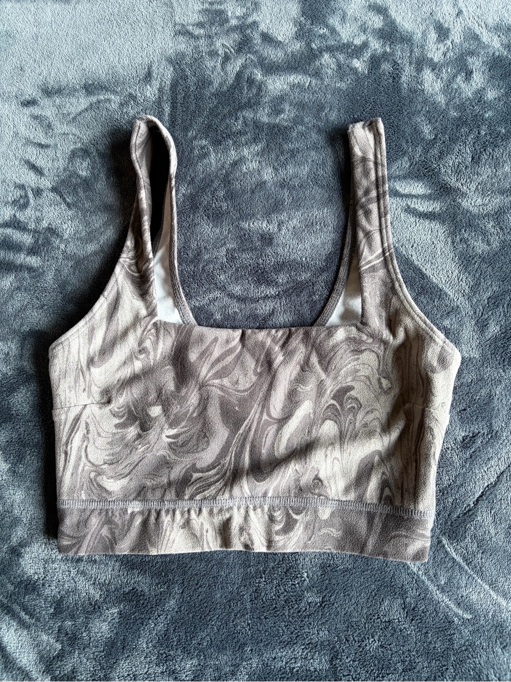 Abercrombie & Fitch Marble-Print Bralette in Taupe and Brown